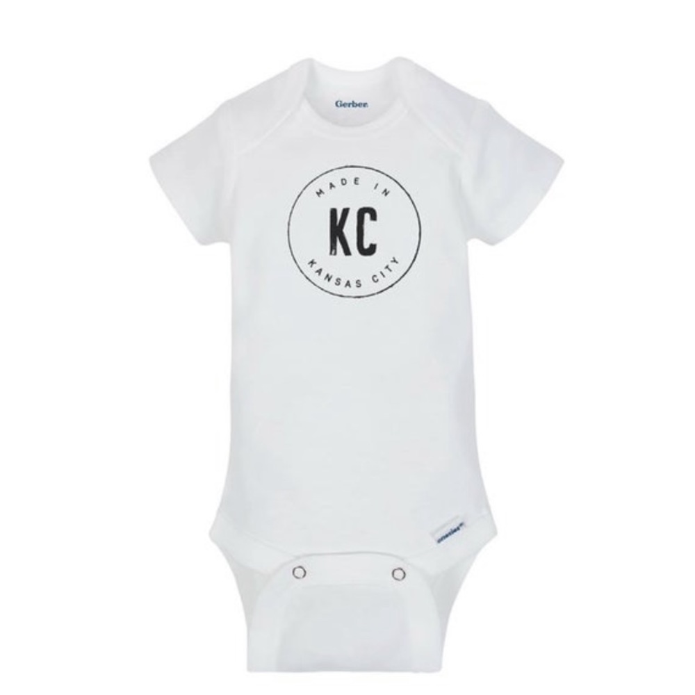 Made in KC #KansasCity Gerber Baby Onesie
